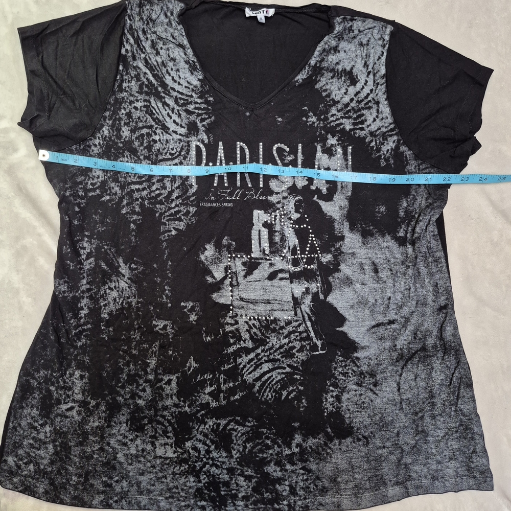 Parisian Works Black and Gray Short Sleeve Tee